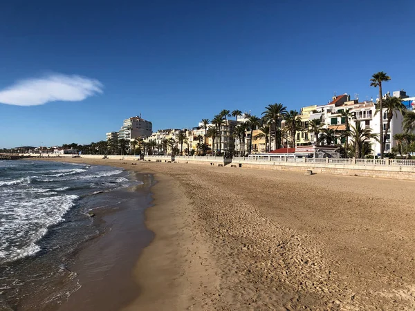 Beach Estanyol Sitges Spagna — Foto Stock