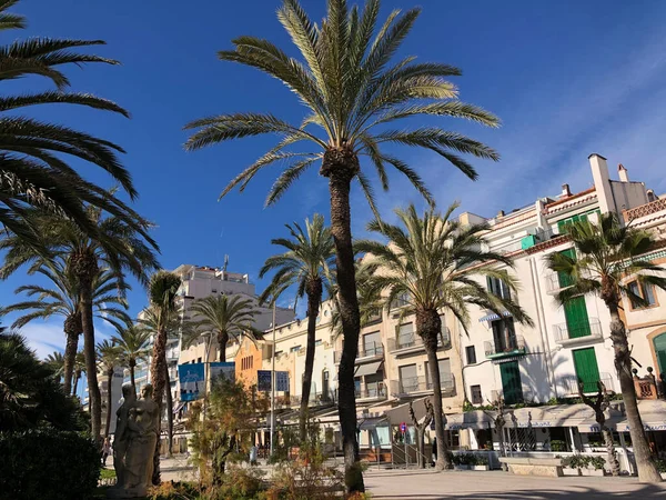 Boulevard Sitges Spanje — Stockfoto