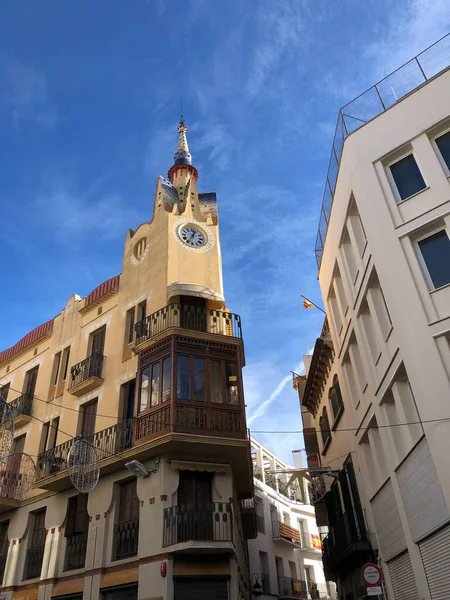 Edifício Cidade Velha Sitges Espanha — Fotografia de Stock