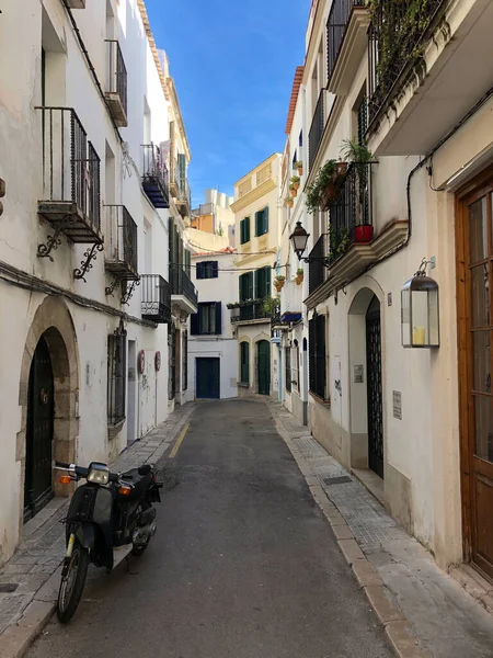 Ulica Starym Mieście Sitges Hiszpania — Zdjęcie stockowe