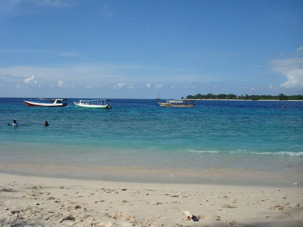 Barche Mare Gili Trawangan Indonesia — Foto Stock