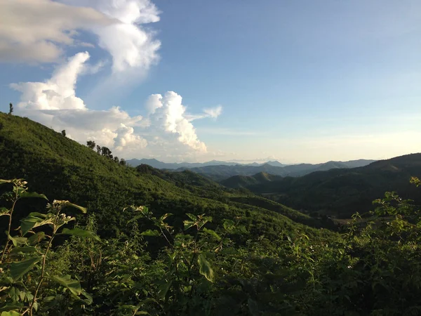 Berglandschap Heuvels Van Noord Thailand — Stockfoto