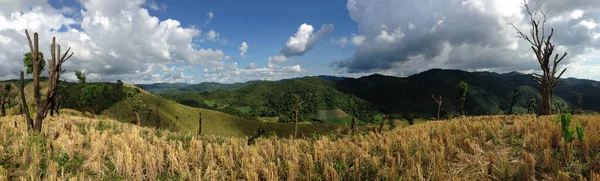 Panorama Del Paisaje Montañoso Las Colinas Del Norte Tailandia — Foto de Stock