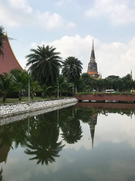 Wat Yai Chai Mongkhon Buddyjski Rozciągacz Ayutthaya Tajlandia — Zdjęcie stockowe