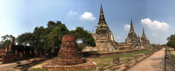 Panorama Wat Phra Sri Sanphet Foi Templo Mais Importante Reino — Fotografia de Stock