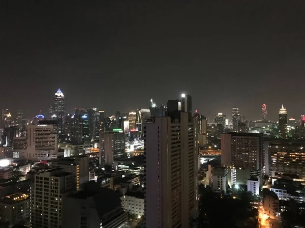 Μπανγκόκ Άποψη Της Πόλης Από Μια Ταράτσα Στην Ταϊλάνδη — Φωτογραφία Αρχείου