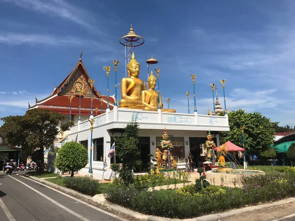 Wat Bang Nam Phueng Nok Buddyjski Świątyni Bangkoku — Zdjęcie stockowe