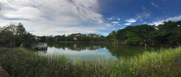 Panorama Dal Lago Nello Sri Nakhon Khuean Khan Park Botanical — Foto Stock