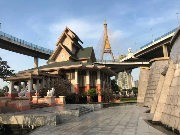 Bhumibol Híd Bangkokban Thaiföld — Stock Fotó