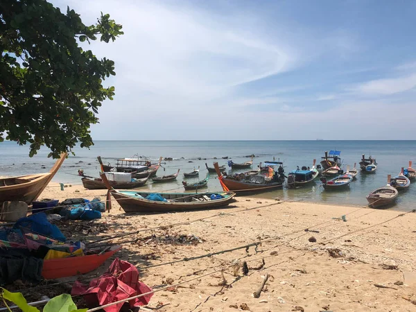 Fishing Boats Beach Koh Lanta Thailand — Stock Photo, Image