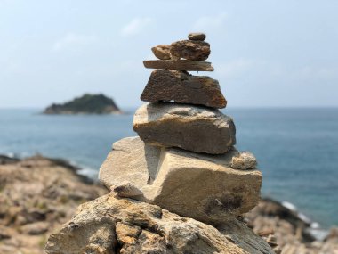 Tayland 'daki Koh Samet son görünüm noktasında taşlar