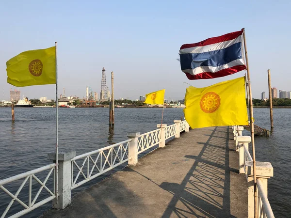 Jetée Sur Rivière Chao Phraya Bangagara Thaïlande — Photo