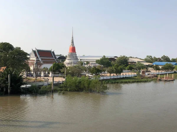 Phra Samut Chedi Buddyjska Świątynia Tajlandii — Zdjęcie stockowe