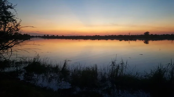 Sunset Mudumu National Park Namibia — Stock Photo, Image