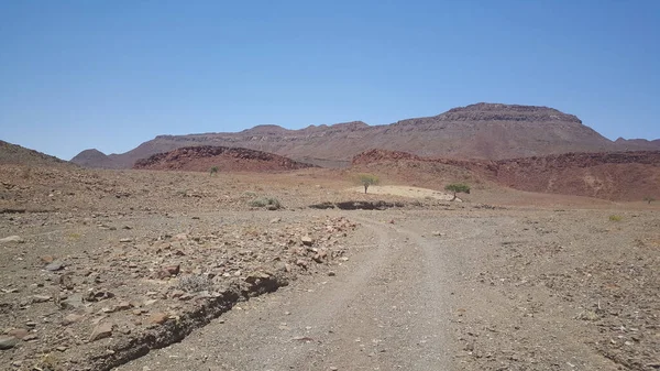 Štěrková Cesta Pouští Namibii — Stock fotografie