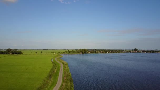 Flyglandskap Från Doris Mooltsje Den Äldsta Spindelhuvudkvarnen Från Friesland Nära — Stockvideo