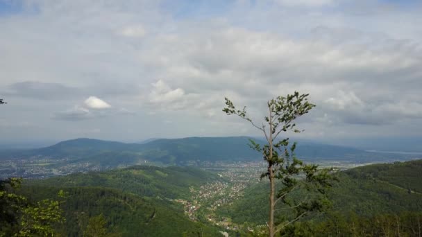 Paisaje Aéreo Cordillera Szyndzielnia Alrededor Bielsko Biala Polonia — Vídeos de Stock