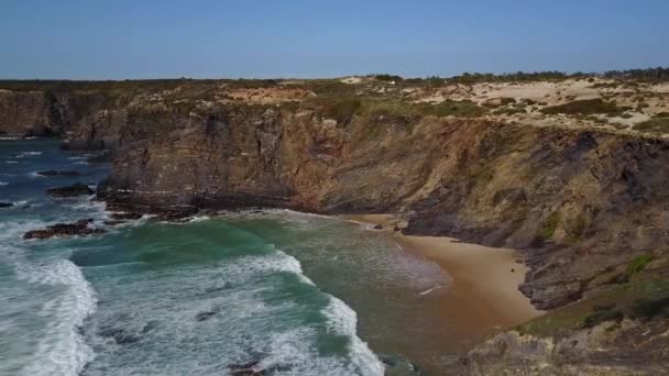 Αεροφωτογραφία Της Νοτιοδυτικής Alentejo Και Του Φυσικού Πάρκου Vicentine Coast — Αρχείο Βίντεο