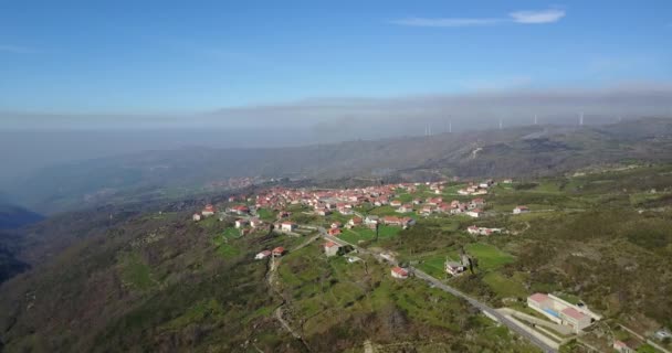 Vliegen Naar Het Dorp Alhoes Portugal — Stockvideo