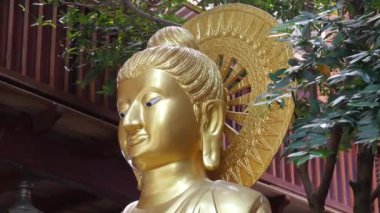 Kolombo, Sri Lanka 'daki Gangaramaya Tapınağı' nda Altın Budizm Heykeli