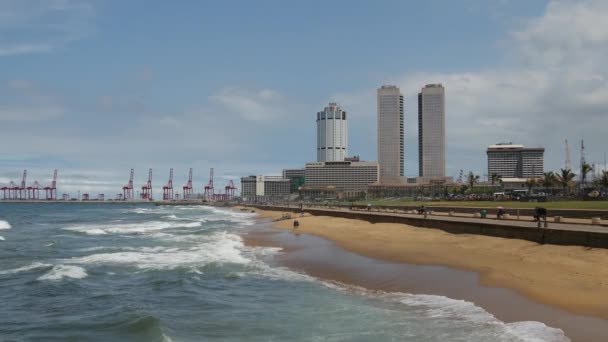 Galle Face Five Hectares Ocean Side Urban Park Colombo Sri — 图库视频影像