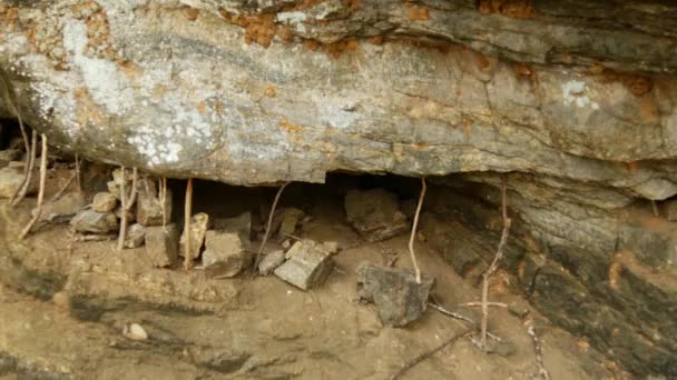 Pan Från Grotta Vid Klippan Pidurangala Sri Lanka — Stockvideo