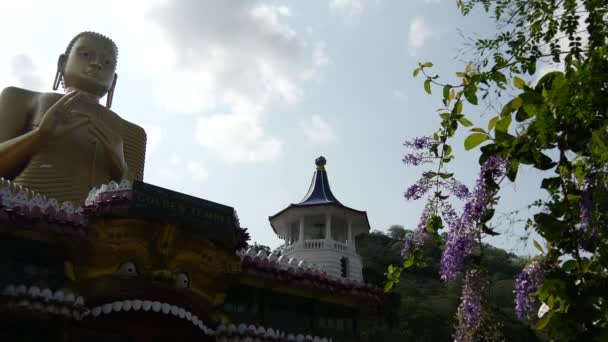 Inclinado Desde Templo Cueva Real Dambulla Templo Dorado Sri Lanka — Vídeo de stock