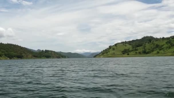 Grande Lago Con Montagne Nella Provincia Centrale Sri Lanka — Video Stock