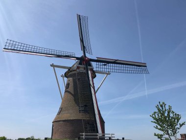 Gelderland, Hollanda 'daki Rekken çevresindeki yel değirmeni