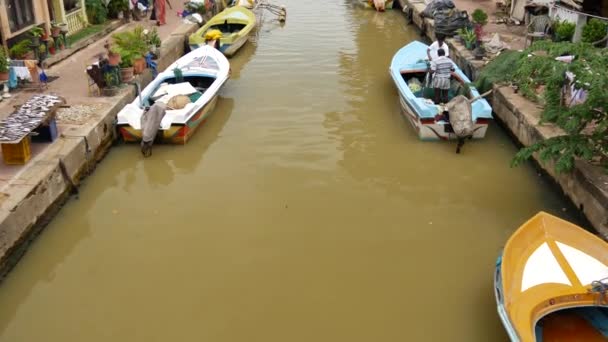 Neigung Vom Holländischen Kanal Negombo Westküste Sri Lanka — Stockvideo