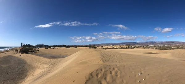 グラン カナリアのマスパロマス砂丘からのパノラマ — ストック写真