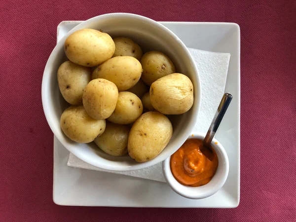 Πατάτες Ρυτίδες Canarian Papas Arrugadas Στο Las Palmas — Φωτογραφία Αρχείου