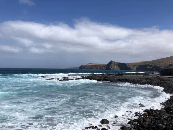 Playa Punta Gorda Agaete Sull Isola Gran Canaria — Foto Stock