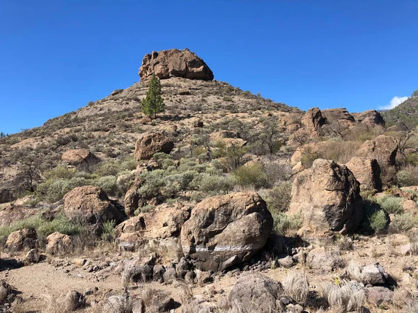 Grande Roccia Intorno Serbatoio Las Ninas Gran Canaria — Foto Stock