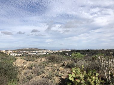 Las Palmas çevresindeki manzara Büyük Kanarya Adası 'nda