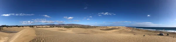 Gran Canaria Daki Maspalomların Kum Tepelerinden Panorama — Stok fotoğraf