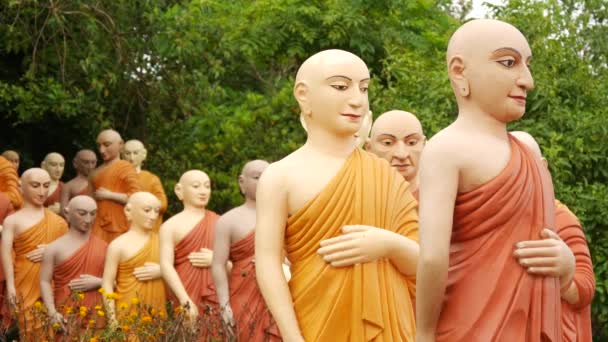 Staty Nära Världens Högsta Gående Buddha Staty Vid Ranawana Temple — Stockvideo