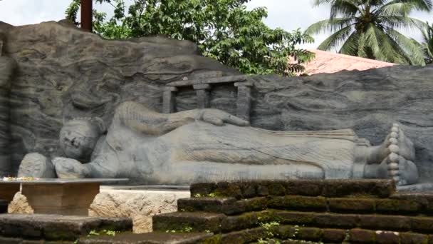 Colocación Estatua Buda Desde Templo Ratnapura Sri Lanka — Vídeo de stock