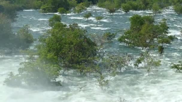 Udawalawe Dam Com Todos Quatro Vertedouros Abertos Criando Grande Fluxo — Vídeo de Stock