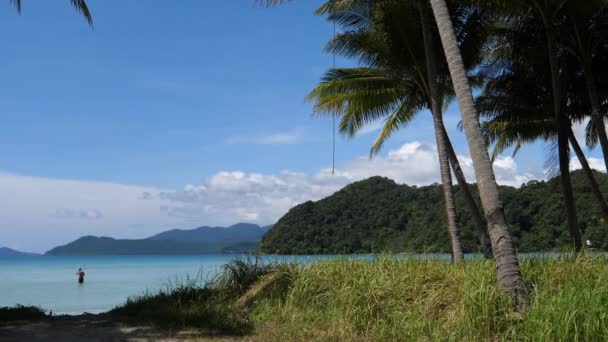 Samotna Plaża Wyspie Koh Chang Tajlandii — Wideo stockowe