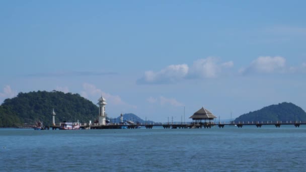 Farol Cais Bang Bao Ilha Koh Chang Tailândia — Vídeo de Stock