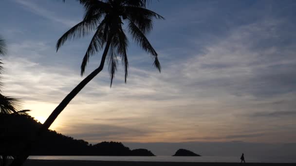 タイのコ チャン島のビーチでの日没 — ストック動画
