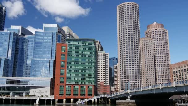 Time Lapse Skyline Downtown Boston Massachusetts — Vídeo de stock