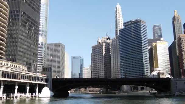 Вид Реки Чикаго — стоковое видео