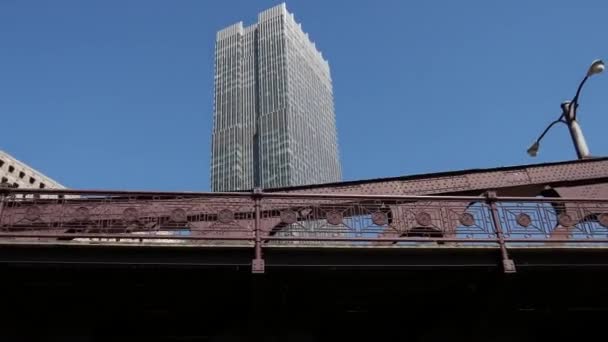 Uitzicht Vanaf Chicago Rivier — Stockvideo