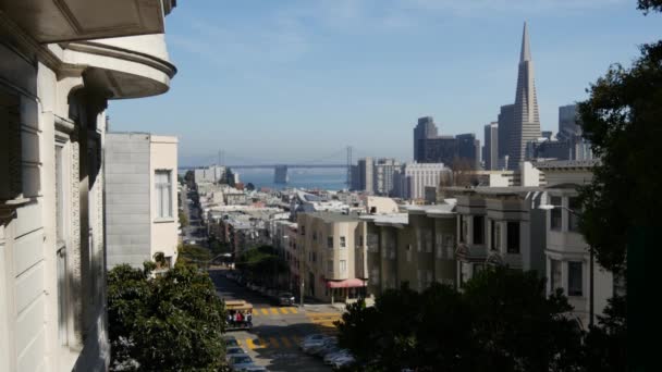 Russian Hill Vallejo Street Vista Panoramica San Francisco Con Una — Video Stock