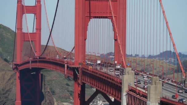 Close Van Het Verkeer Golden Gate Bridge San Francisco — Stockvideo