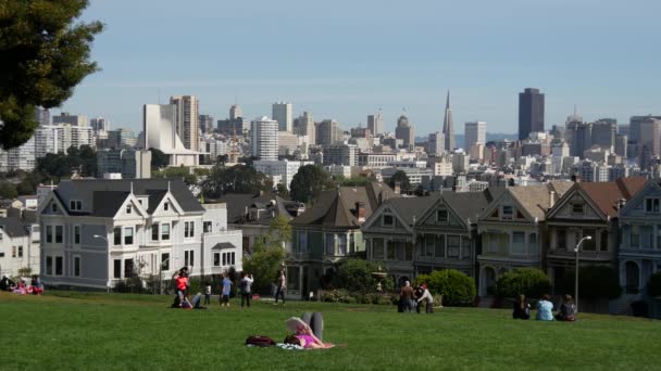 San Francisco Boyalı Kadınlar Alamo Meydanı — Stok video