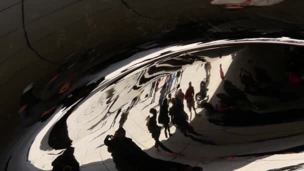 Zbliżenie Cloud Gate Fasola Chicago — Wideo stockowe