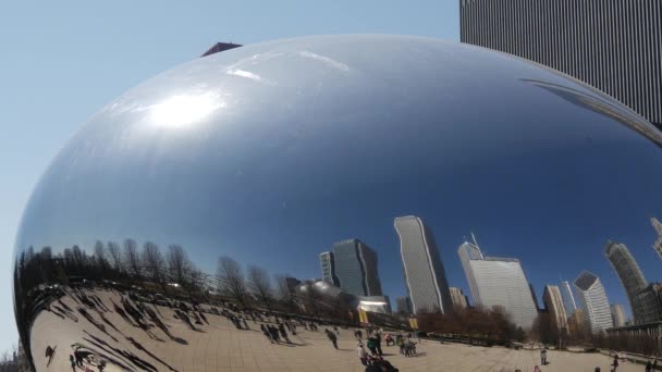 Zbliżenie Cloud Gate Fasola Chicago — Wideo stockowe